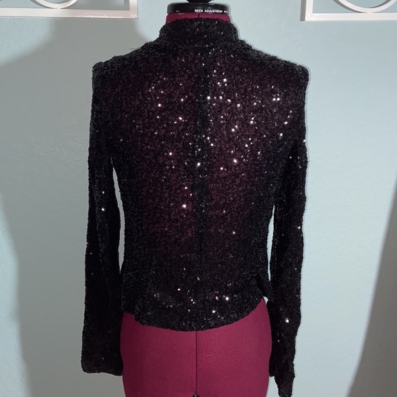 AIDAN MATTOX Sequin long sleeve open jacket - Picture 6 of 9